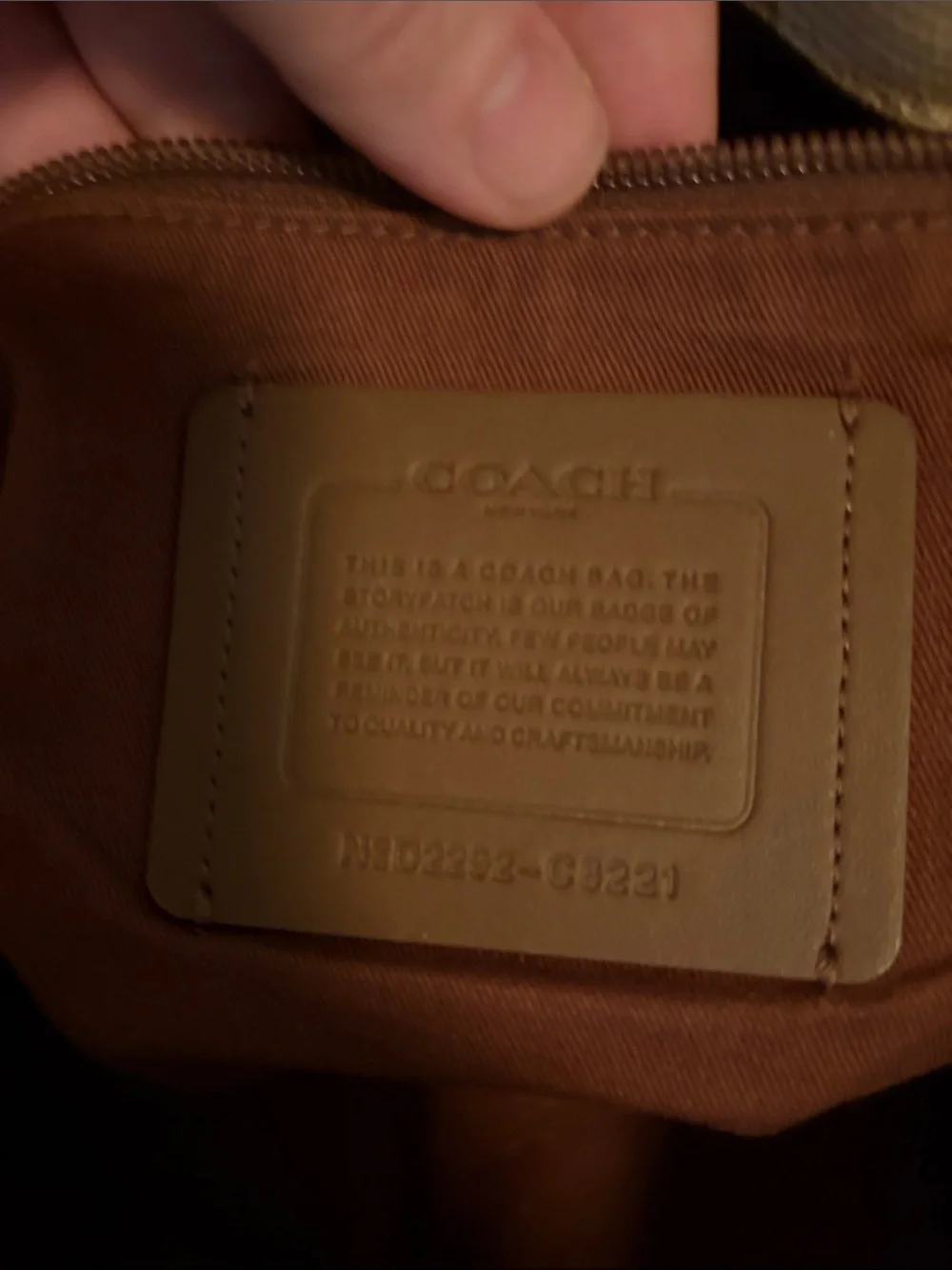 Coach 38” Canvas Duffel Tote in Tan with Red-Trim Handles with original tag.
